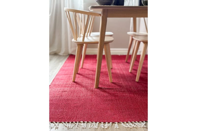 Garnmatta Line - 200x300 cm, Röd - Textil & mattor - Matta - Modern matta - Bomullsmatta