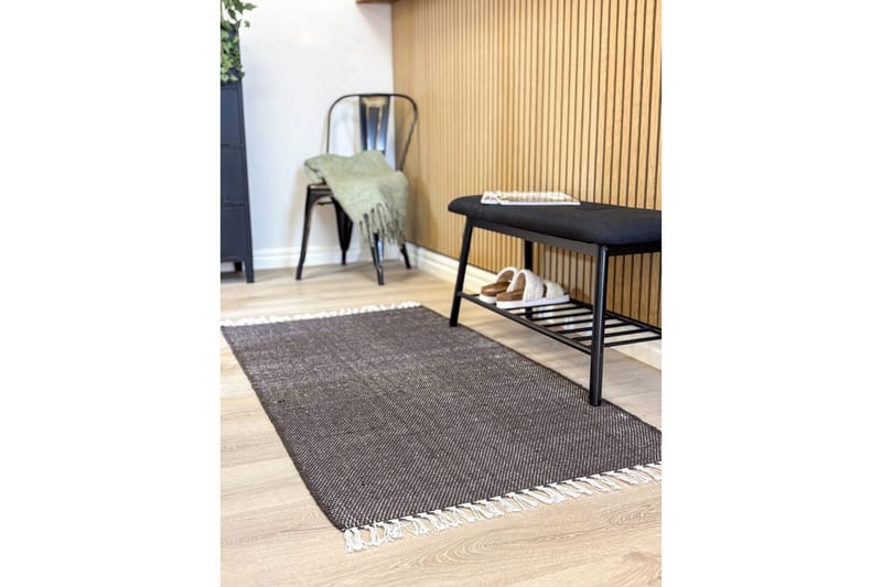 Garnmatta Line - 75x220 cm, Choklad - Textil & mattor - Matta - Modern matta - Bomullsmatta