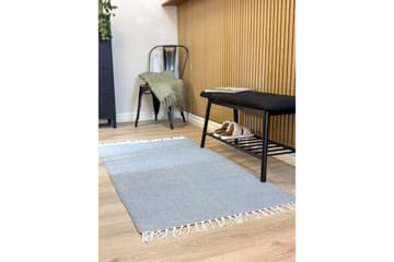 Garnmatta Line - 75x220 cm, Duvblå - Textil & mattor - Matta - Modern matta - Bomullsmatta