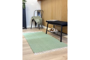 Garnmatta Line - 75x220 cm, Grön - Textil & mattor - Matta - Modern matta - Bomullsmatta
