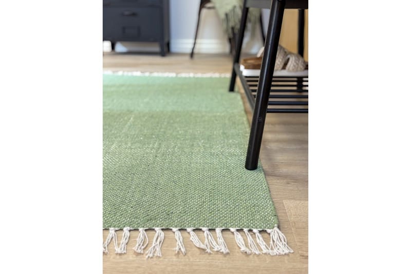Garnmatta Line - 75x220 cm, Grön - Textil & mattor - Matta - Modern matta - Bomullsmatta