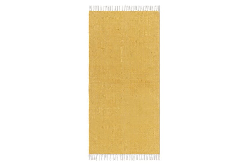 Garnmatta Line - 75x220 cm, Gul - Textil & mattor - Matta - Modern matta - Bomullsmatta