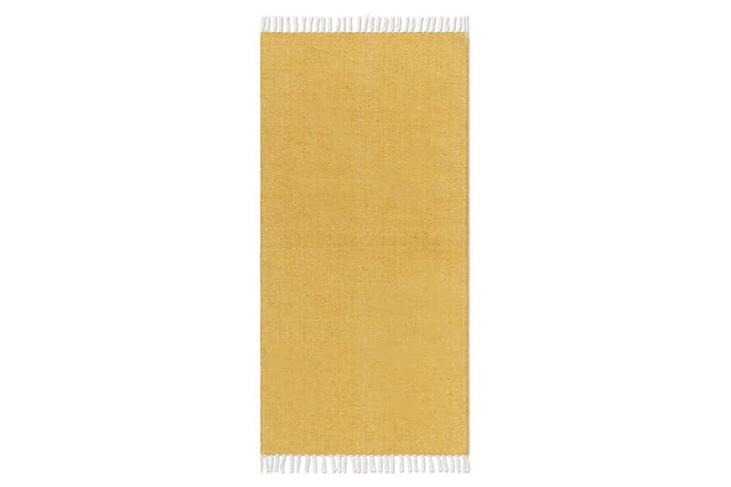 Garnmatta Line - 75x220 cm, Gul - Textil & mattor - Matta - Modern matta - Bomullsmatta