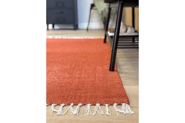 Garnmatta Line - 75x220 cm, Terracotta - Textil & mattor - Matta - Modern matta - Bomullsmatta