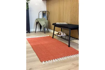 Garnmatta Line - 75x220 cm, Terracotta - Textil & mattor - Matta - Modern matta - Bomullsmatta