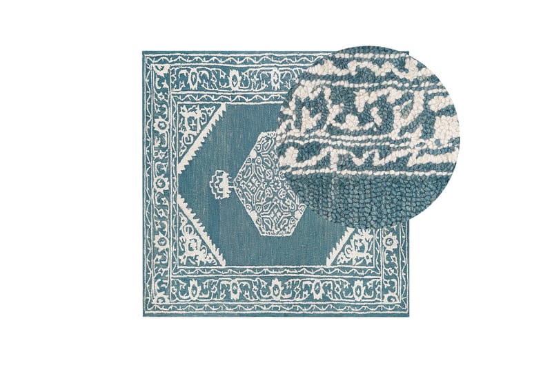 Gevas Ullmatta 200x200 cm Kvadratisk - Blå - Textil & mattor - Matta - Modern matta - Ullmatta