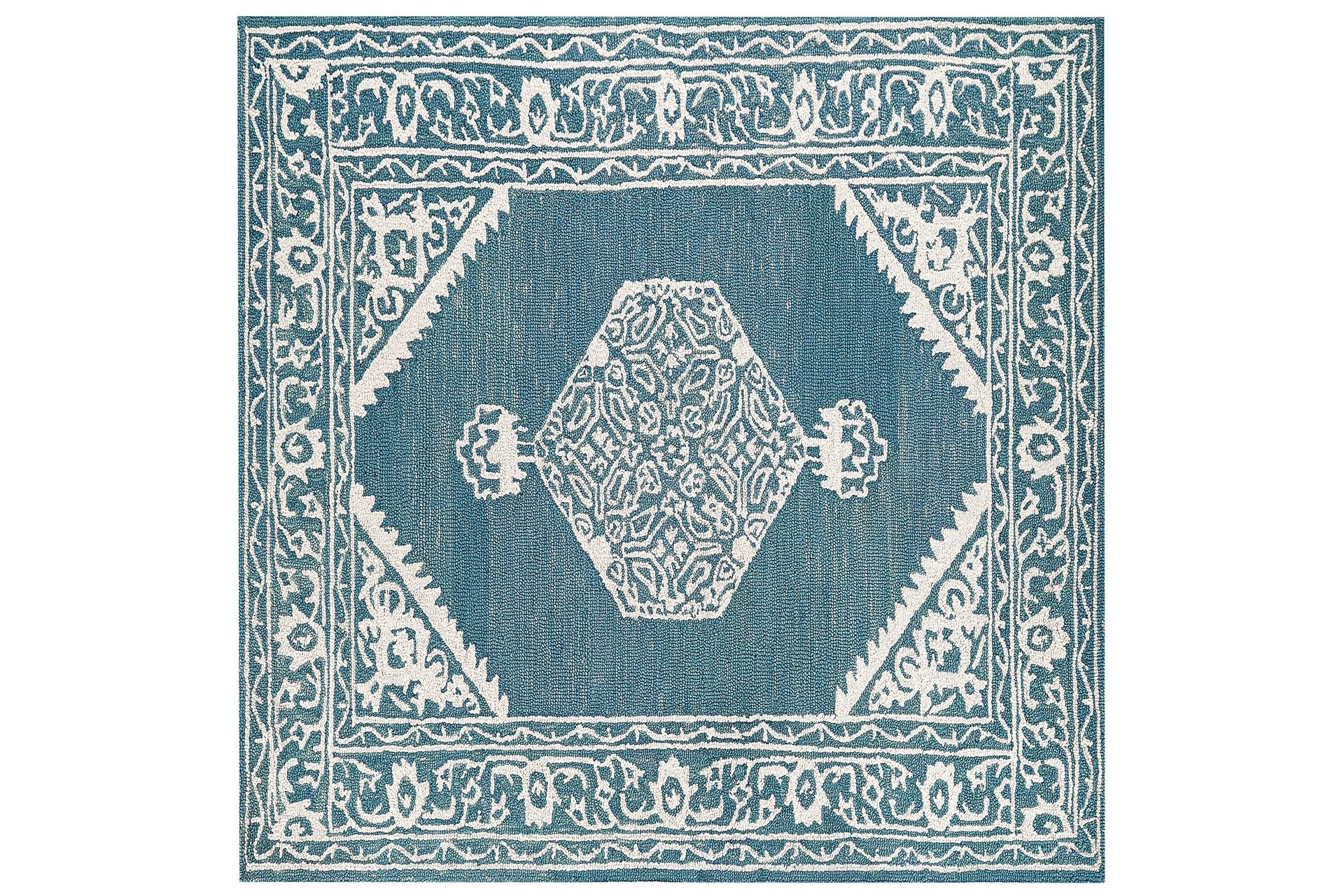 gevas ullmatta 200x200 cm kvadratisk - blå