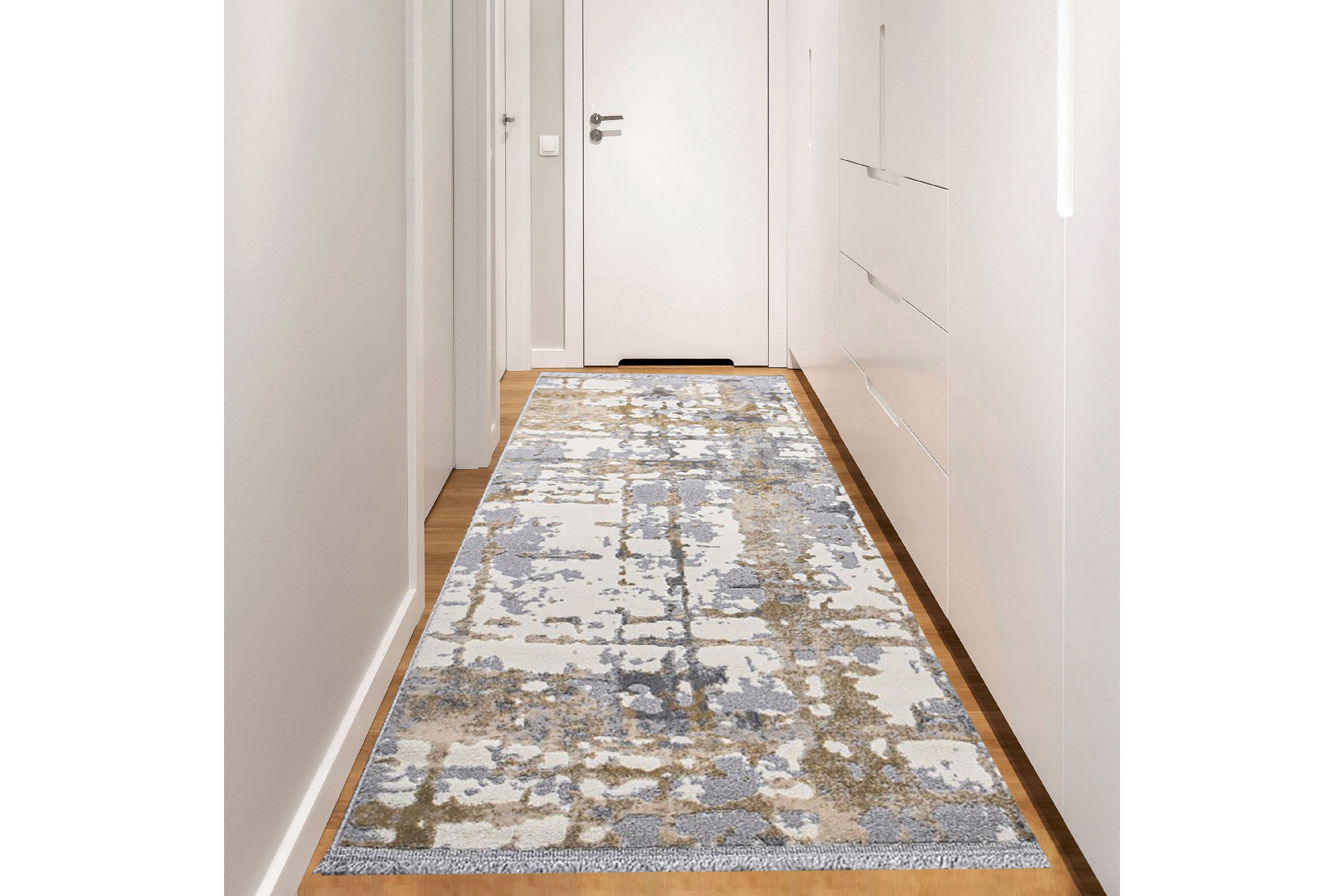 Gångmatta Naveena 120x350 cm Rektangulär GråBeige/Creme