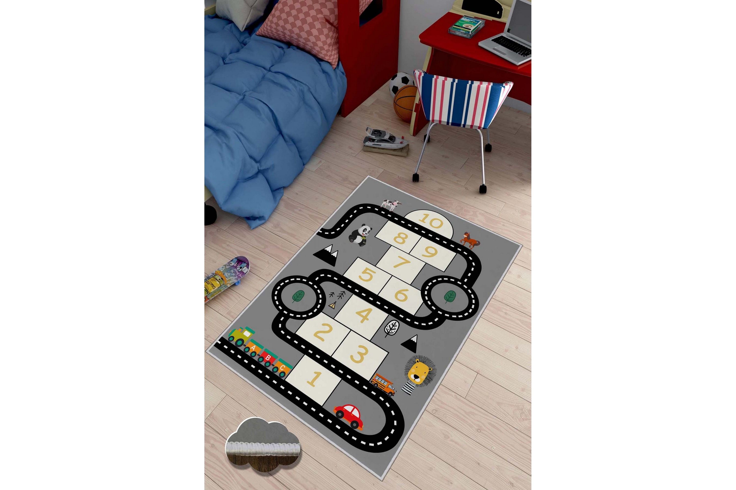 Gångmatta Noojo 100x150 cm Rektangulär Grå