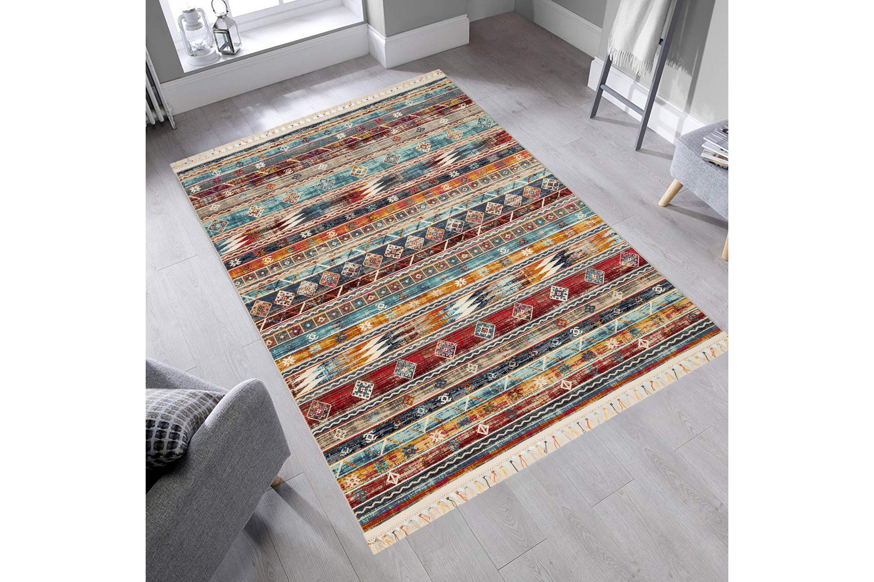 gångmatta noriko 80x150 cm rektangulär - flerfärgad