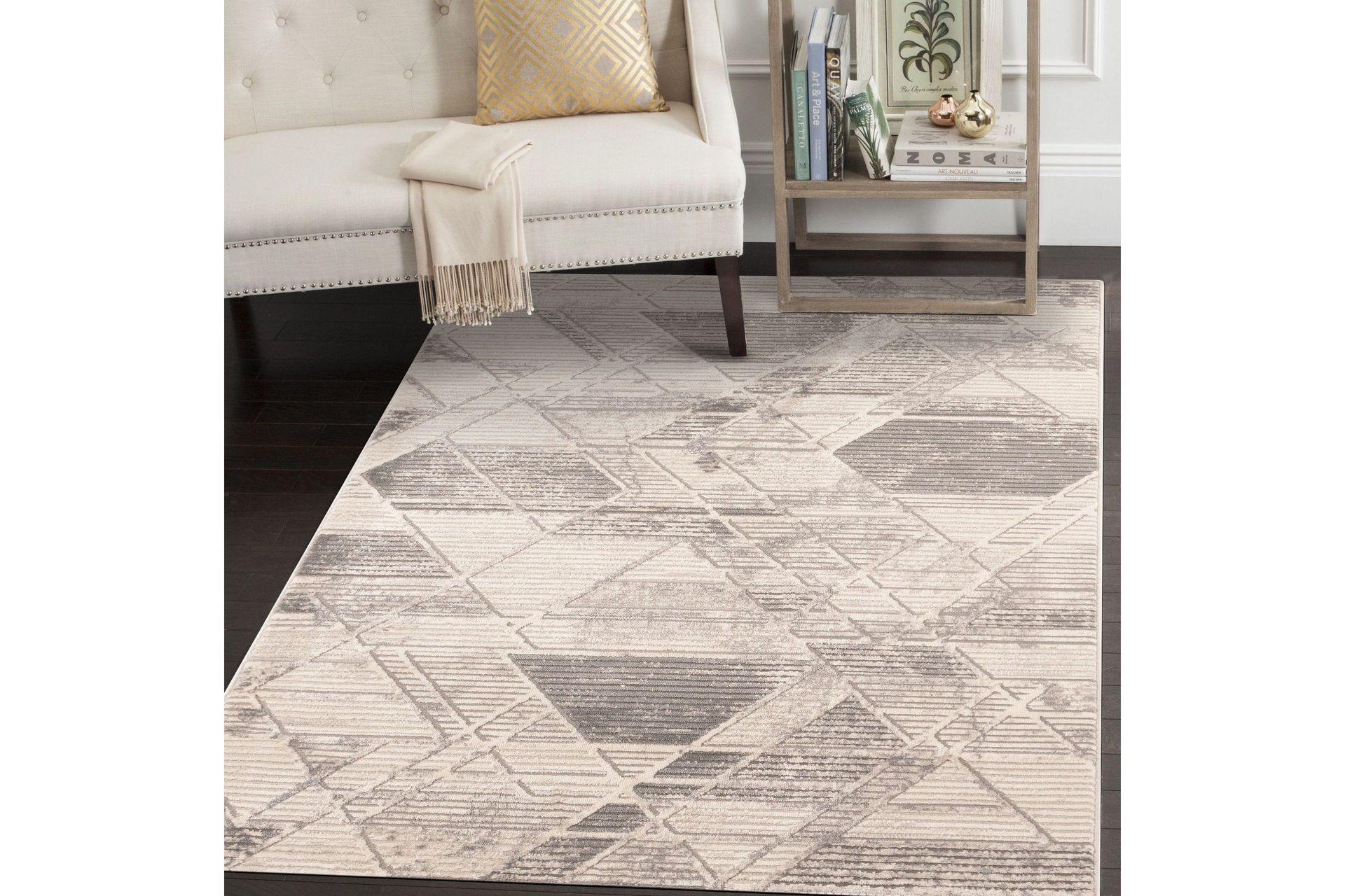 merla gångmatta 80x150 cm rektangulär - grå/beige/brun