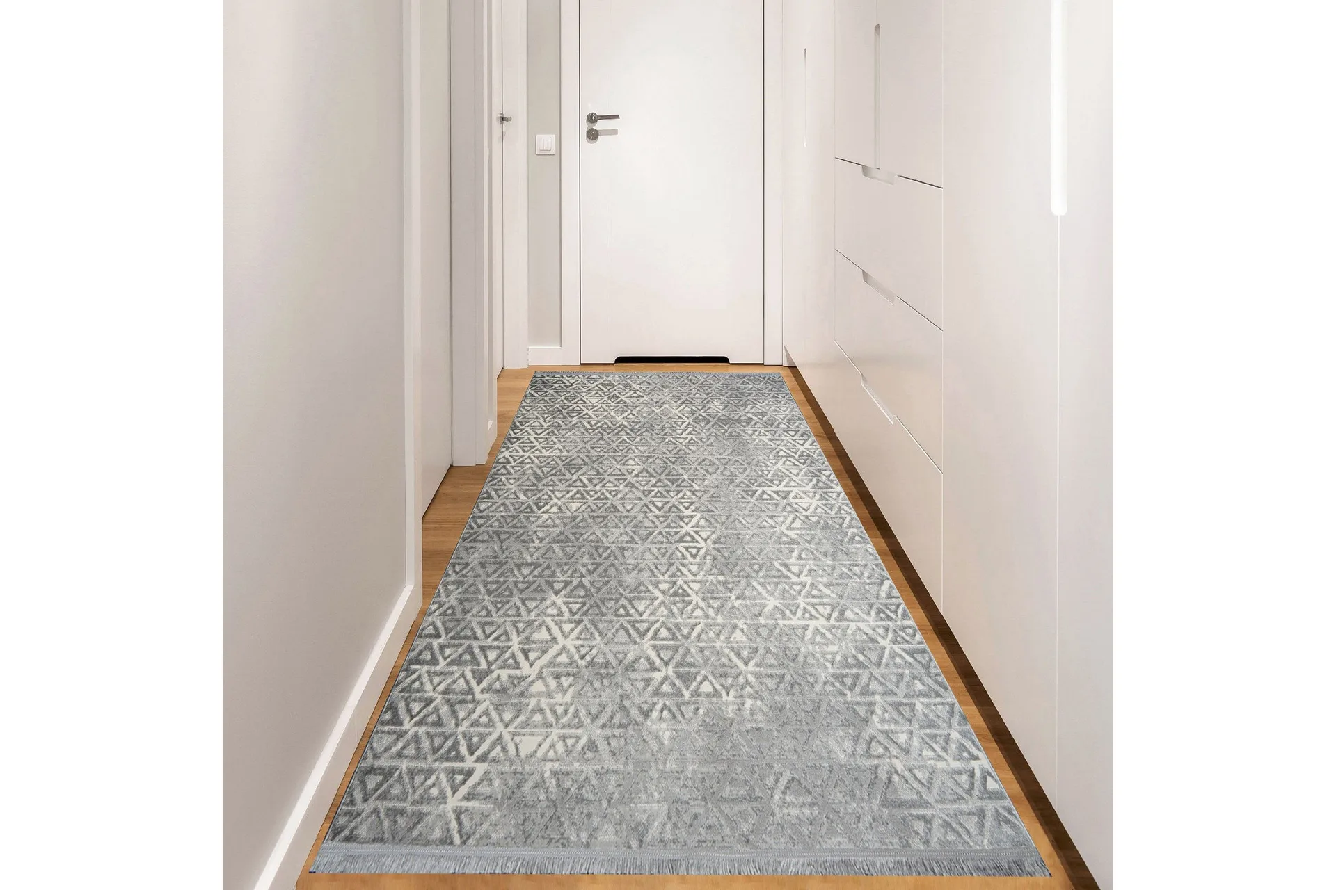 Naveena G&aring;ngmatta 120x350 cm Rektangul&auml;r - Gr&aring;/Creme