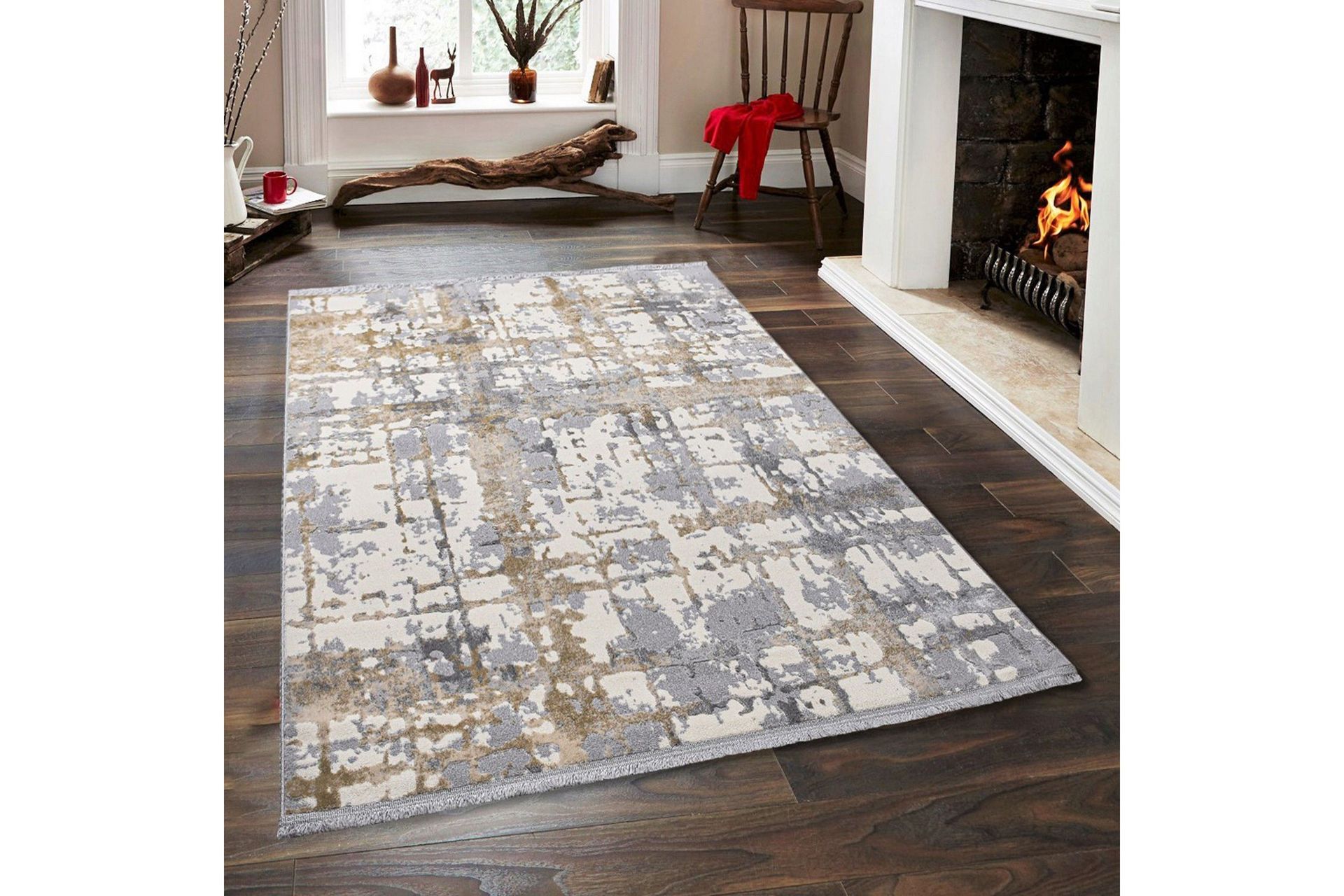 Naveena Wiltonmatta 200x290 cm Rektangulär - Grå/Beige/Creme