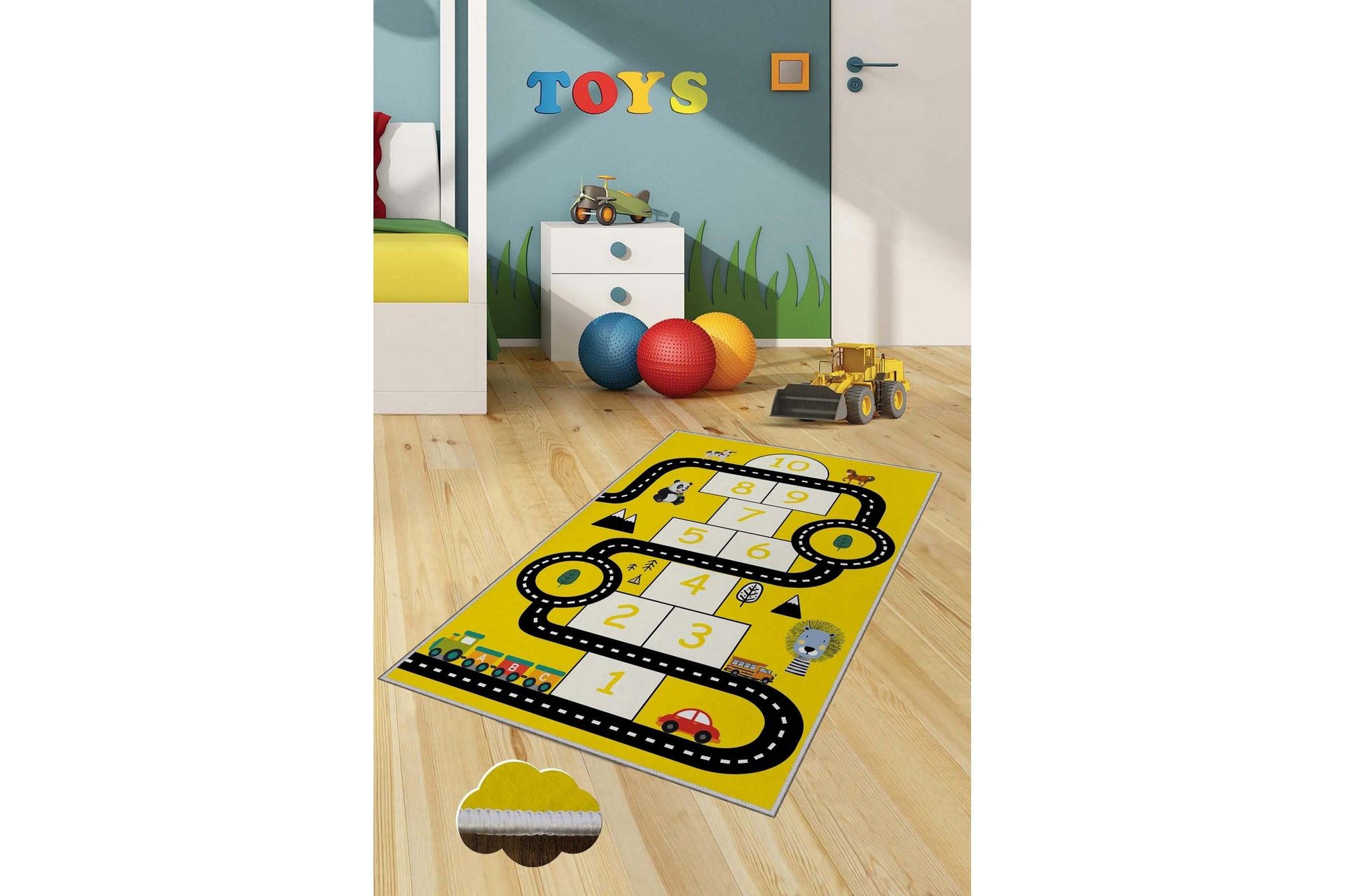 Nonu G&aring;ngmatta 100x150 cm Rektangul&auml;r - Gul