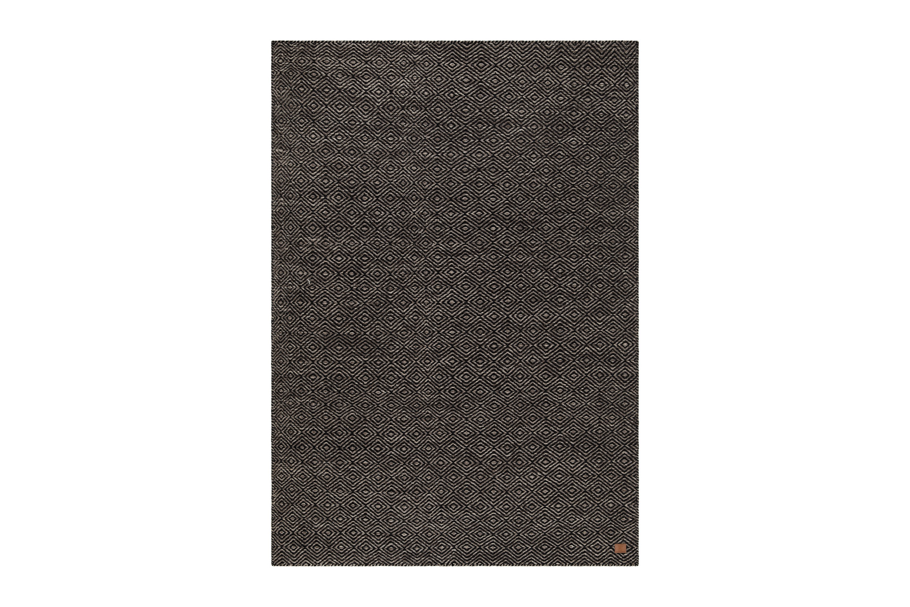 Gåsöga Ullmatta 140x200 cm Rektangulär Svart/Vit