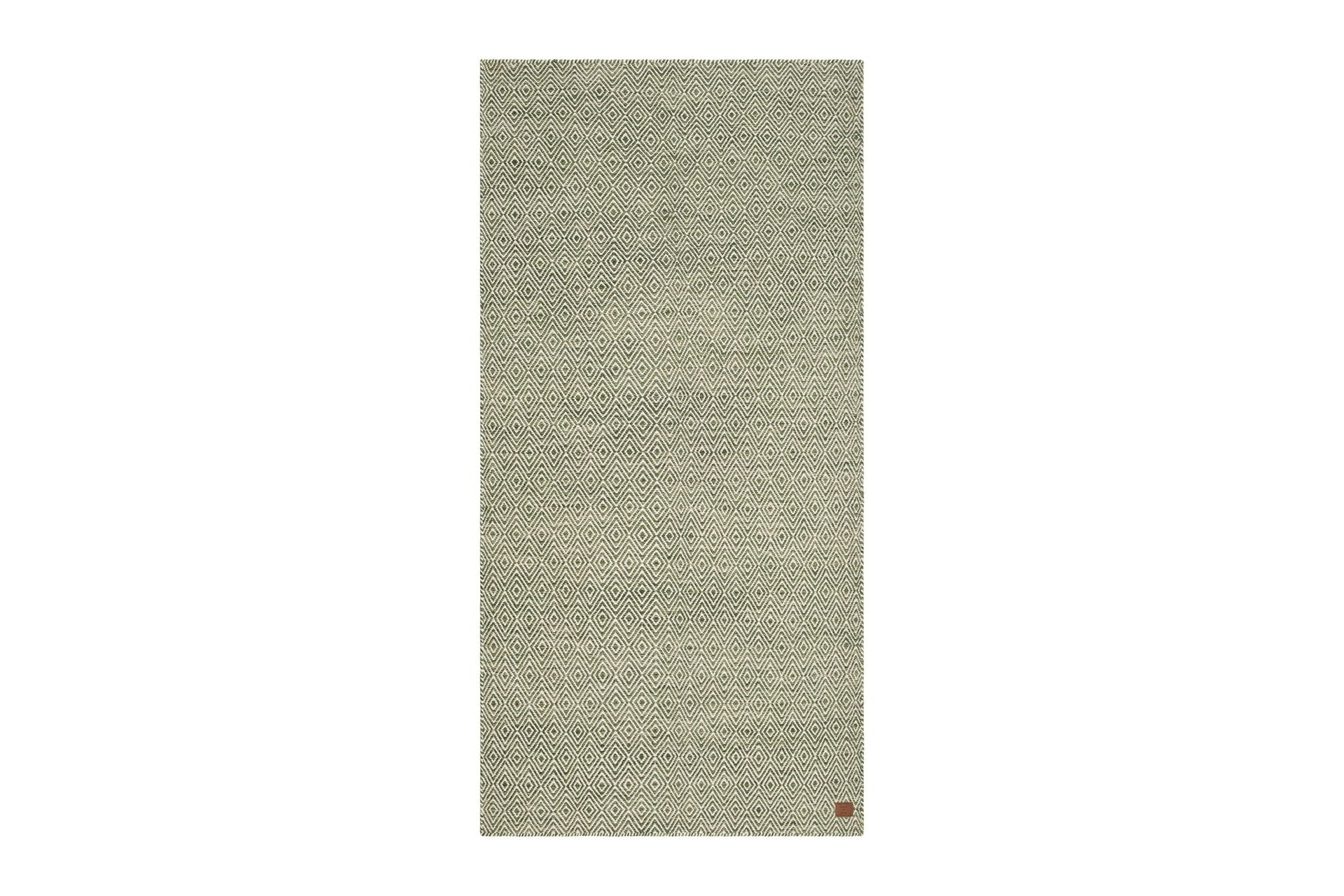 Gåsöga Ullmatta 75x200 cm Oval - Grön