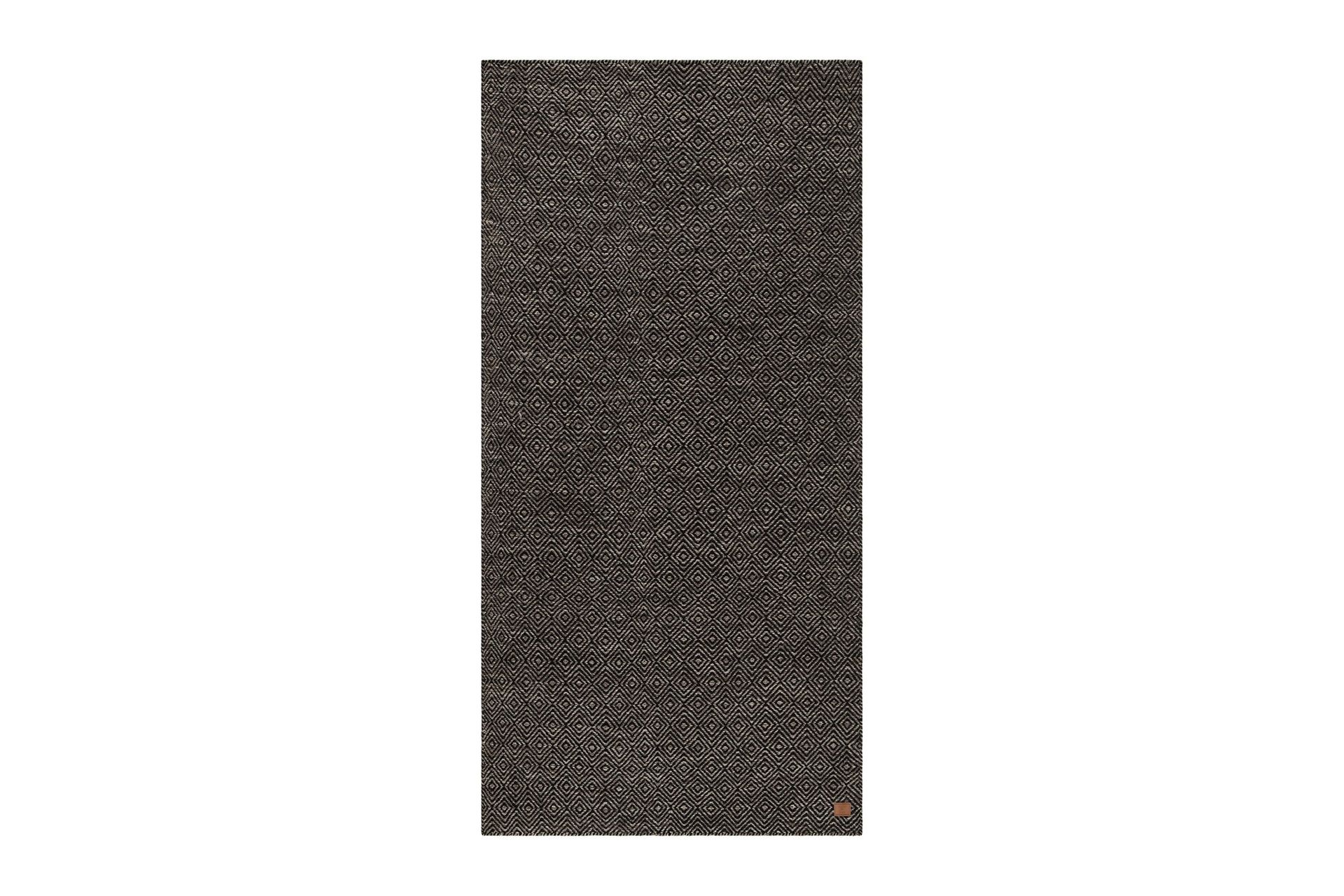 G&aring;s&ouml;ga Ullmatta 75x200 cm Oval - Svart/Vit