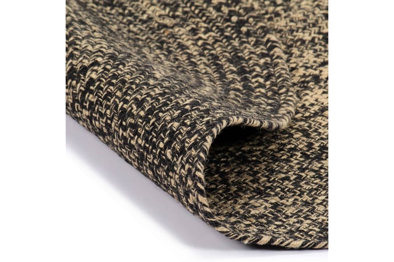 Handgjord jutematta svart och naturlig 90 cm - Svart - Jutematta & hampamatta - Sisalmatta