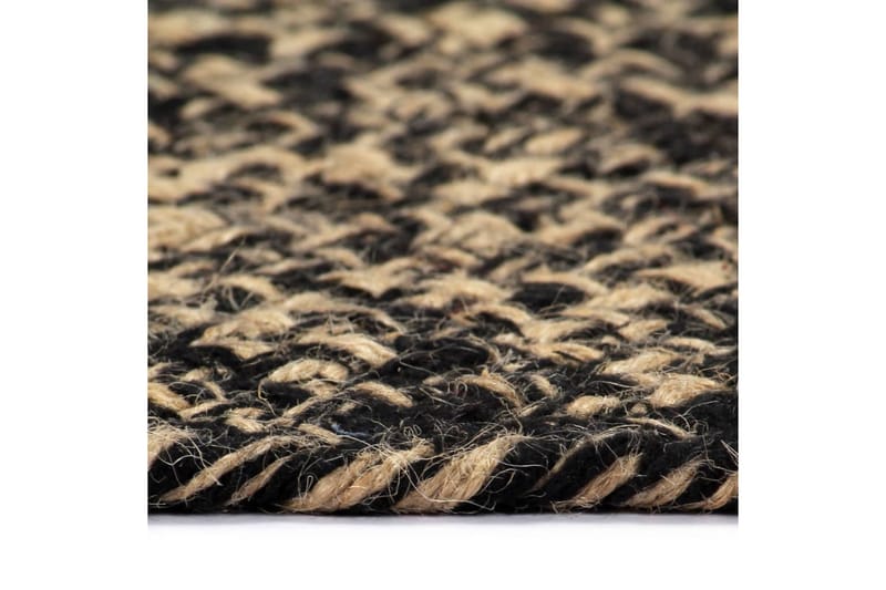 Handgjord jutematta svart och naturlig 90 cm - Svart - Jutematta & hampamatta - Sisalmatta