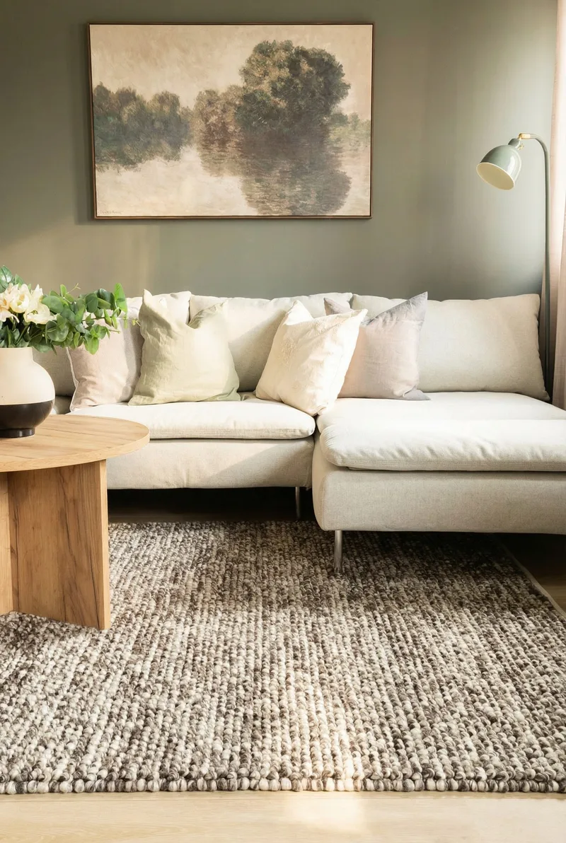 Handvävd Matta Bubble Kvadratisk 240x240 cm - Choklad melange - Textil & mattor - Matta - Modern matta - Ullmatta