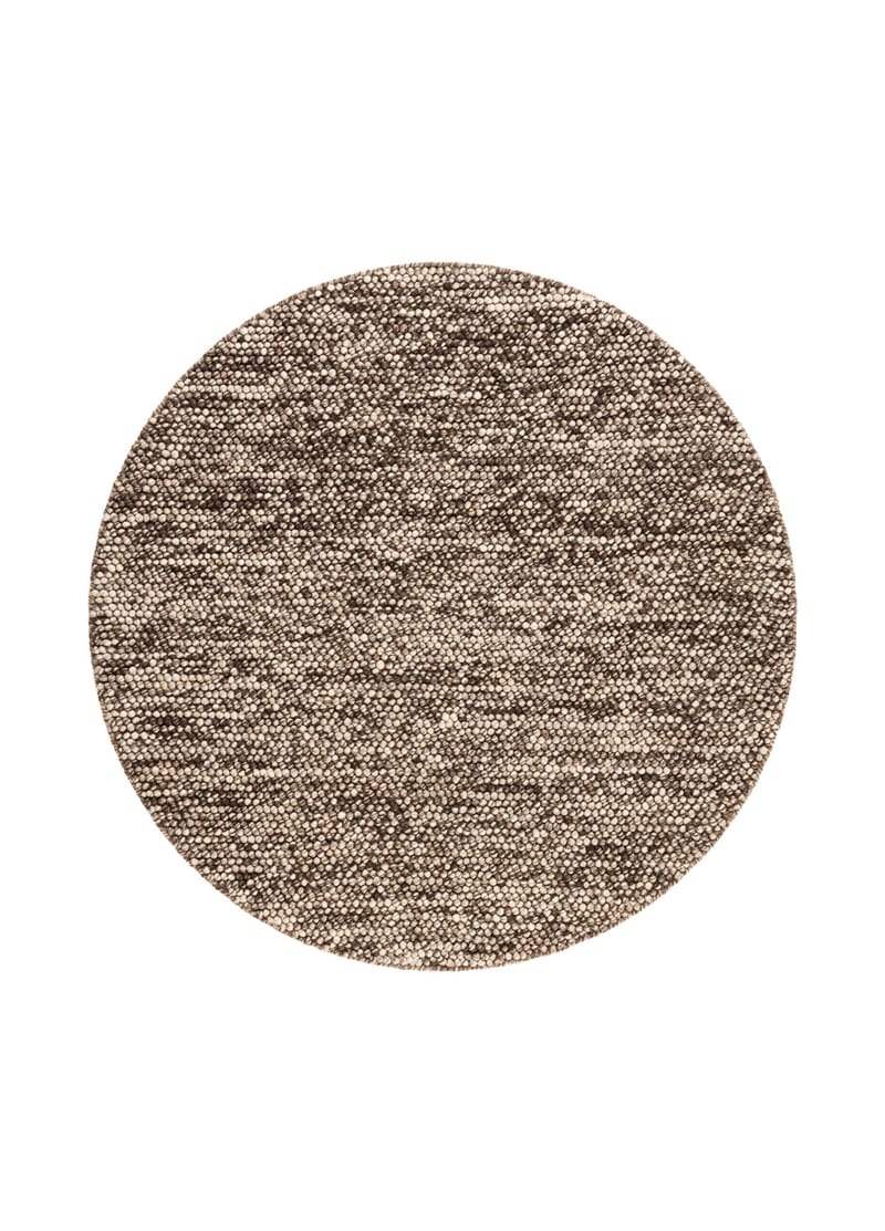 Handvävd Matta Bubble Rund 120 cm, Choklad Melange
