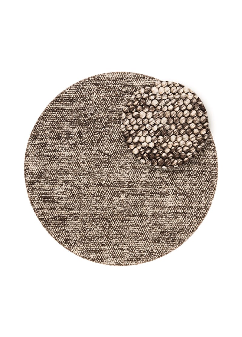 Handvävd Matta Bubble Rund 120 cm - Choklad Melange - Textil & mattor - Matta - Modern matta - Ullmatta