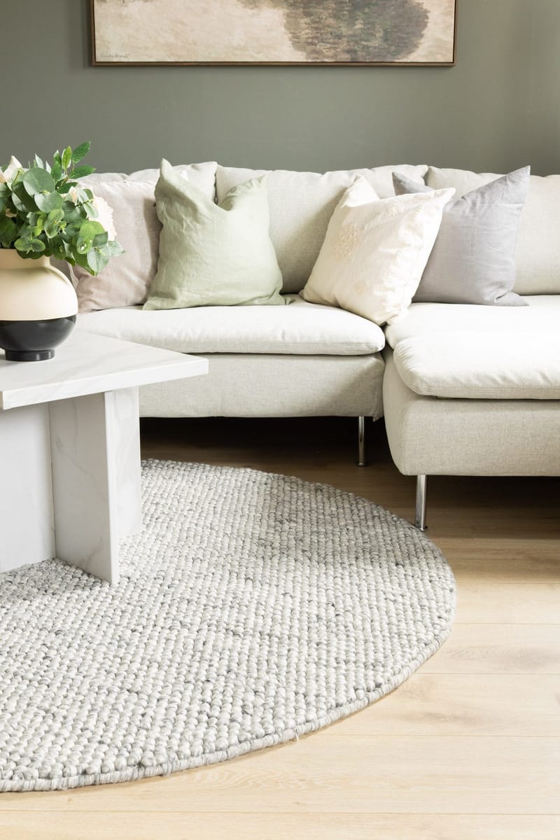 Handvävd Matta Bubble Rund 200 cm - Grå - Textil & mattor - Matta - Modern matta - Ullmatta