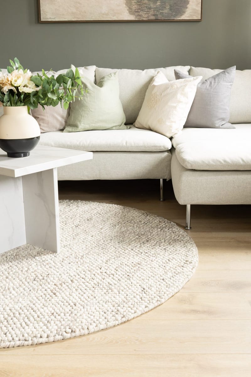Handvävd Matta Bubble Rund 200 cm - Linne - Textil & mattor - Matta - Modern matta - Ullmatta