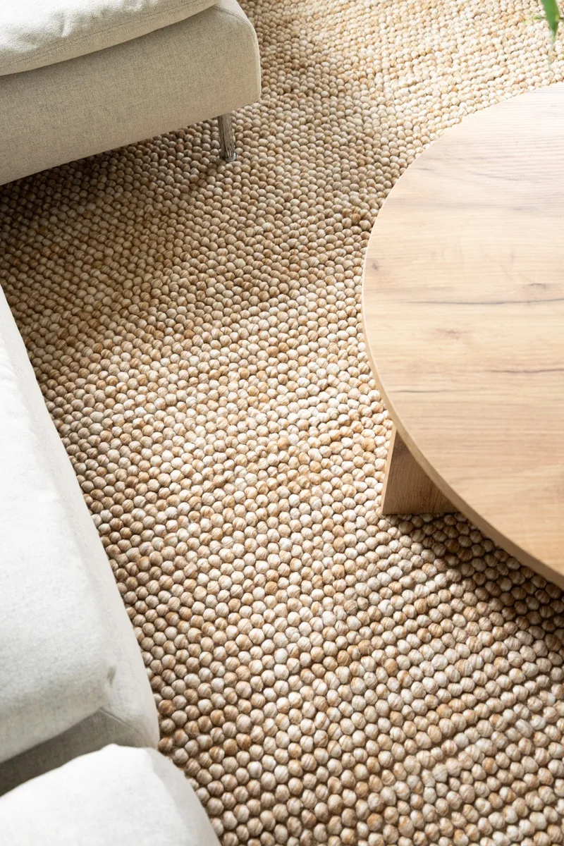 Handvävd Matta Bubble Rund 240 cm - Karamell - Textil & mattor - Matta - Modern matta - Ullmatta