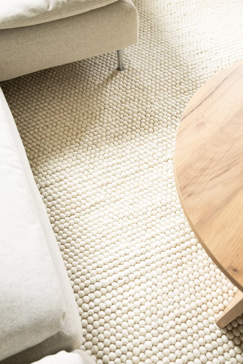 Handvävd Matta Bubble Rund 300 cm - Creme - Textil & mattor - Matta - Modern matta - Ullmatta