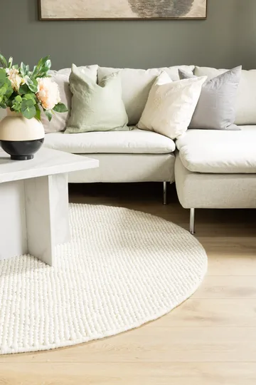 Handvävd Matta Bubble Rund 300 cm - Creme - Textil & mattor - Matta - Modern matta - Ullmatta