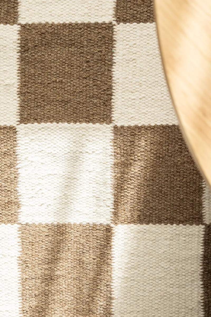Handvävd Matta Nordic Check 140x200 cm - Choklad - Textil & mattor - Matta - Modern matta - Ullmatta