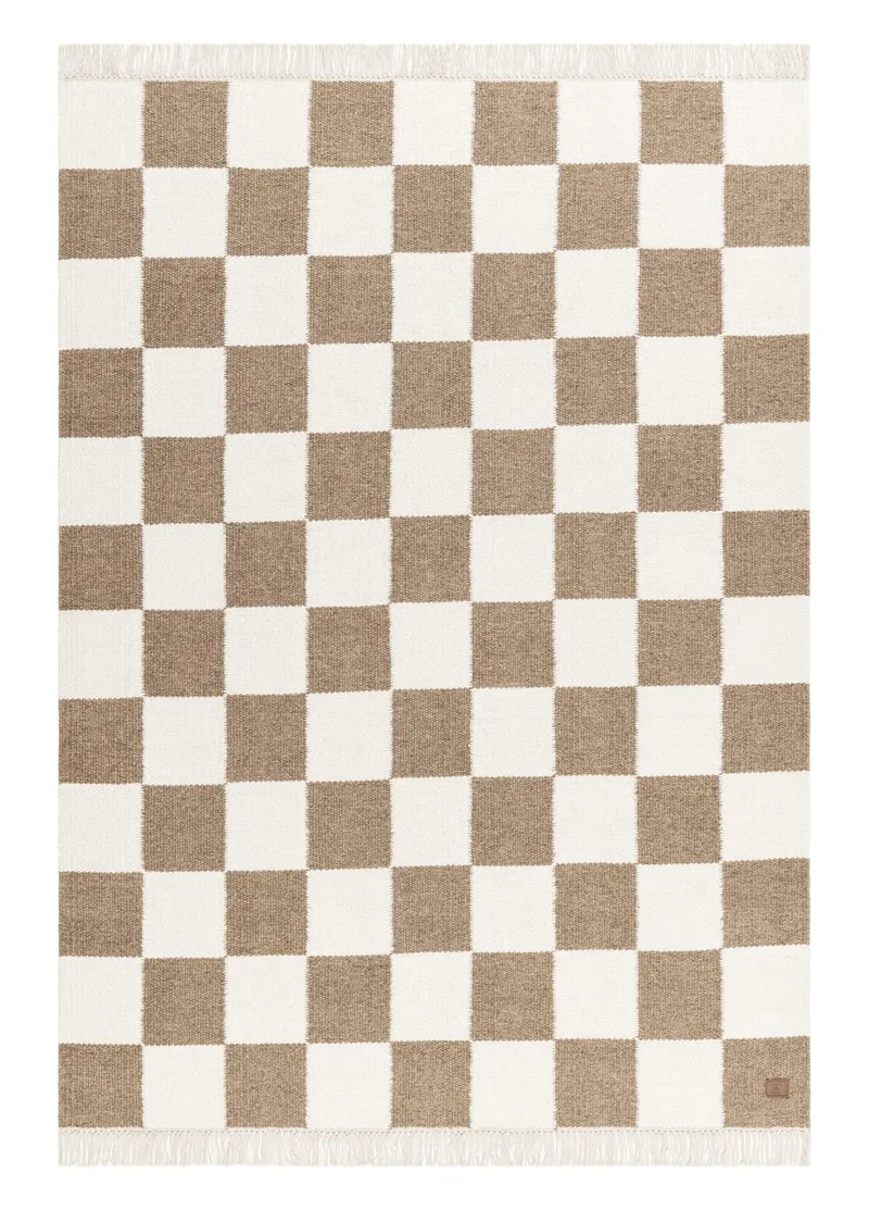 Handvävd Matta Nordic Check 140x200 cm, Choklad