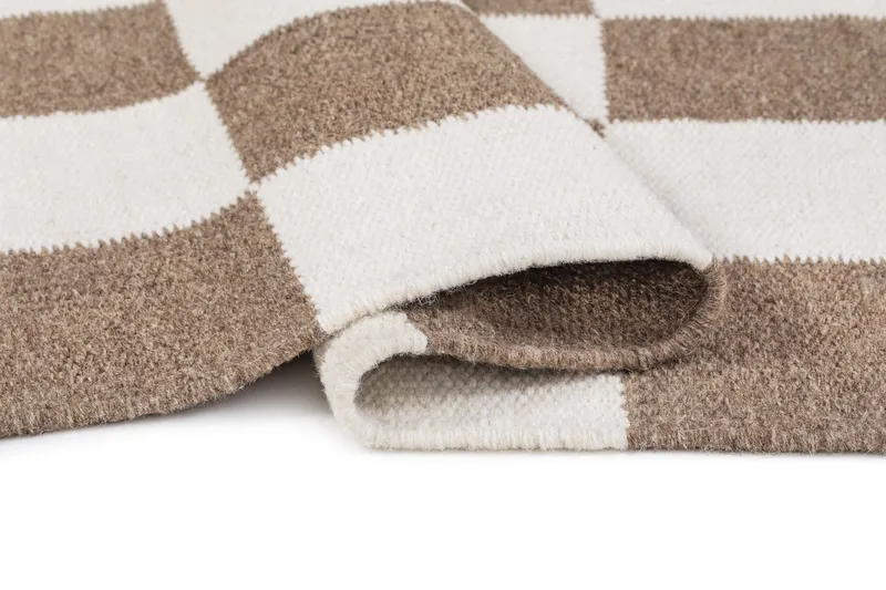 Handvävd Matta Nordic Check 140x200 cm - Choklad - Textil & mattor - Matta - Modern matta - Ullmatta