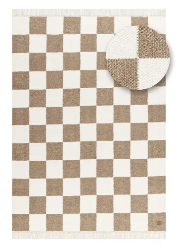 Handvävd Matta Nordic Check 140x200 cm - Choklad - Textil & mattor - Matta - Modern matta - Ullmatta
