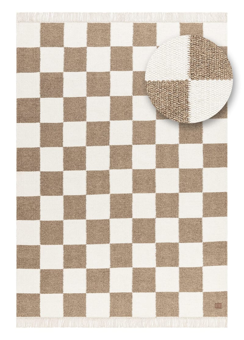 Handvävd Matta Nordic Check 140x200 cm - Choklad - Textil & mattor - Matta - Modern matta - Ullmatta
