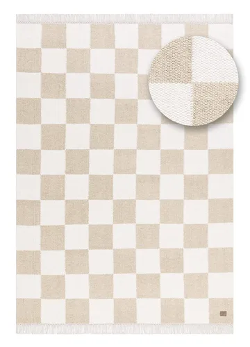 Handvävd Matta Nordic Check 140x200 cm - Linne - Textil & mattor - Matta - Modern matta - Ullmatta