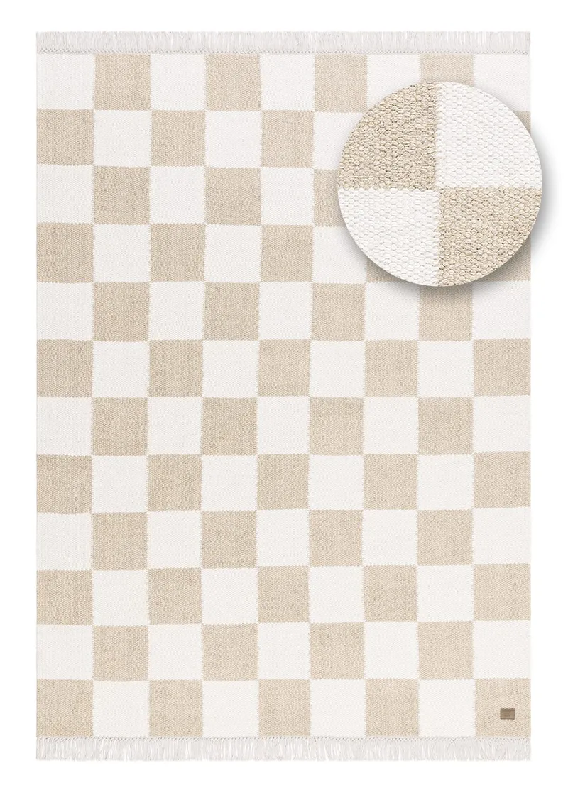 Handvävd Matta Nordic Check 140x200 cm - Linne - Textil & mattor - Matta - Modern matta - Ullmatta