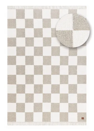 Handvävd Matta Nordic Check 160x230 cm - Grå - Textil & mattor - Matta - Modern matta - Ullmatta