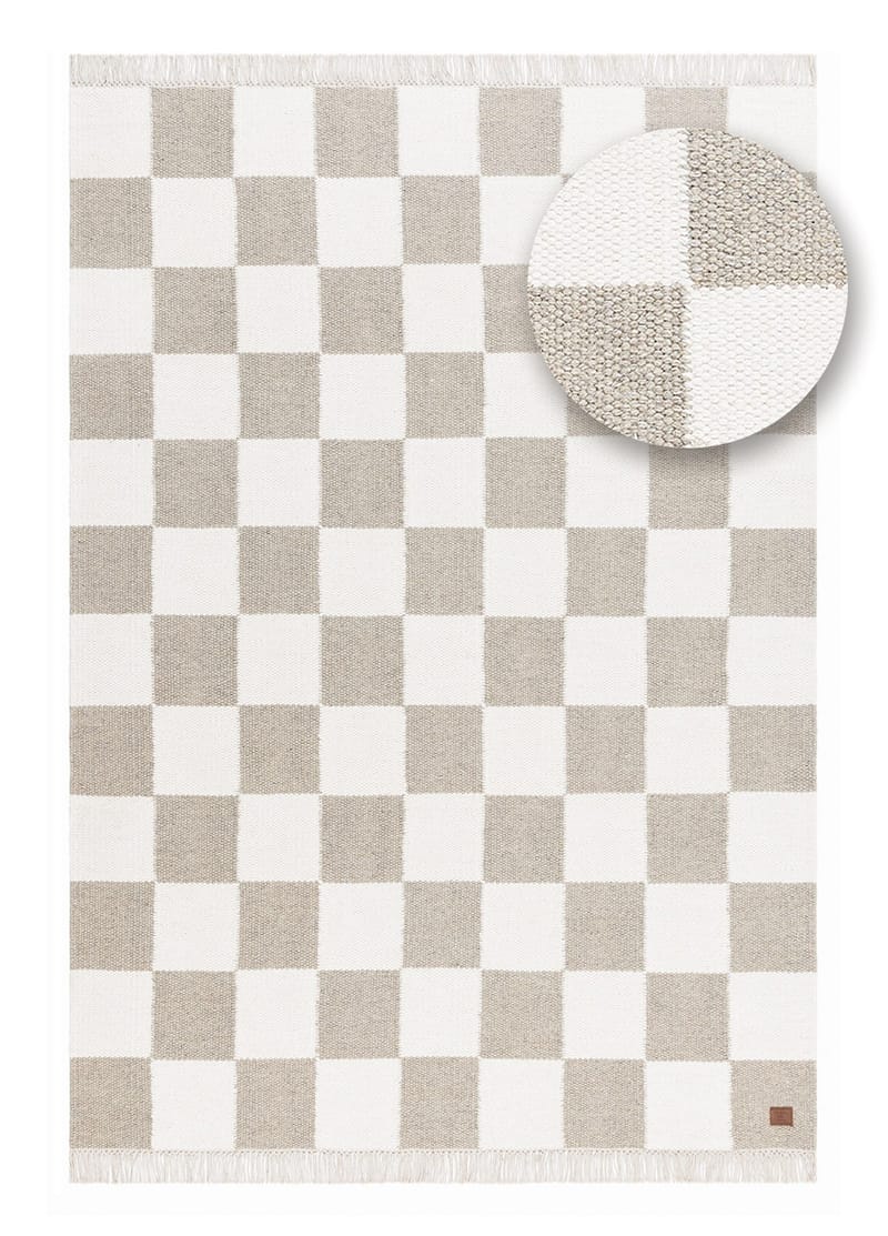 Handvävd Matta Nordic Check 160x230 cm - Grå - Textil & mattor - Matta - Modern matta - Ullmatta