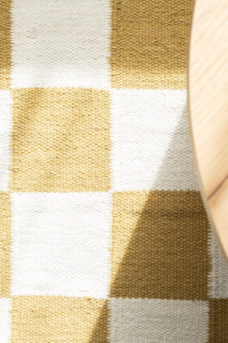Handvävd Matta Nordic Check 160x230 cm - Lejongul - Textil & mattor - Matta - Modern matta - Ullmatta