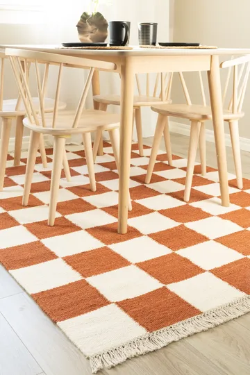Handvävd Matta Nordic Check 160x230 cm - Terracotta - Textil & mattor - Matta - Modern matta - Ullmatta