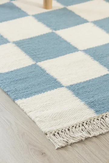 Handvävd Matta Nordic Check 200x300 cm - Duvblå - Textil & mattor - Matta - Modern matta - Ullmatta