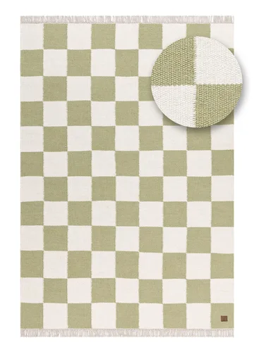 Handvävd Matta Nordic Check 200x300 cm - Grön - Textil & mattor - Matta - Modern matta - Ullmatta
