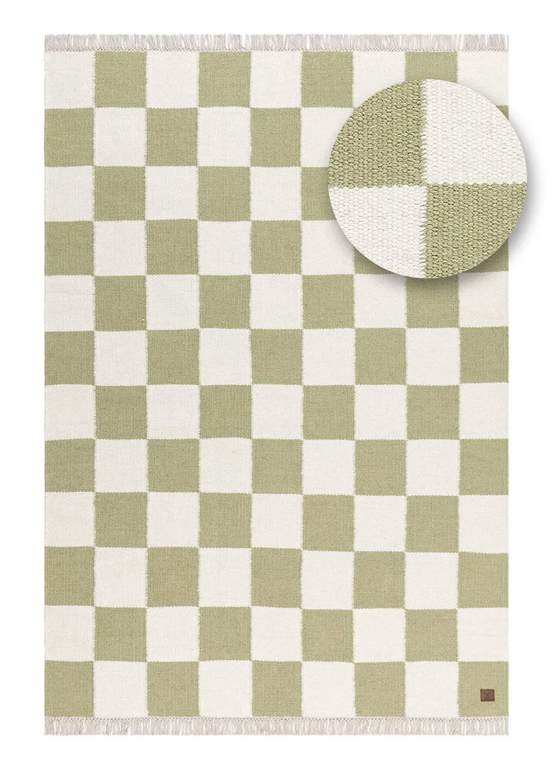 Handvävd Matta Nordic Check 200x300 cm - Grön - Textil & mattor - Matta - Modern matta - Ullmatta