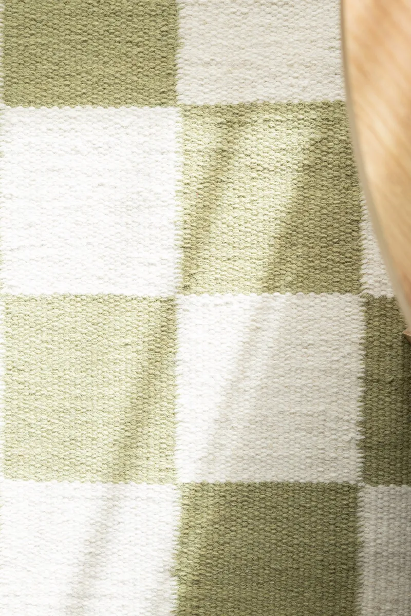 Handvävd Matta Nordic Check 200x300 cm - Grön - Textil & mattor - Matta - Modern matta - Ullmatta