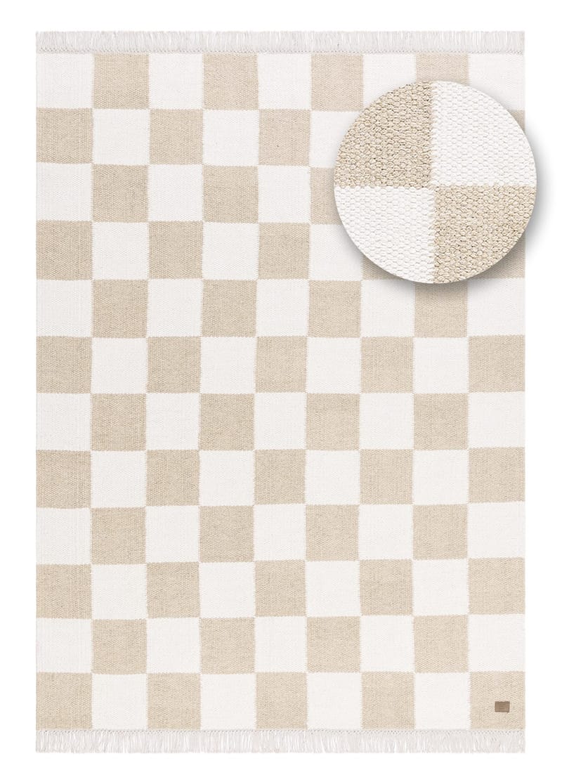 Handvävd Matta Nordic Check 200x300 cm - Linne - Textil & mattor - Matta - Modern matta - Ullmatta