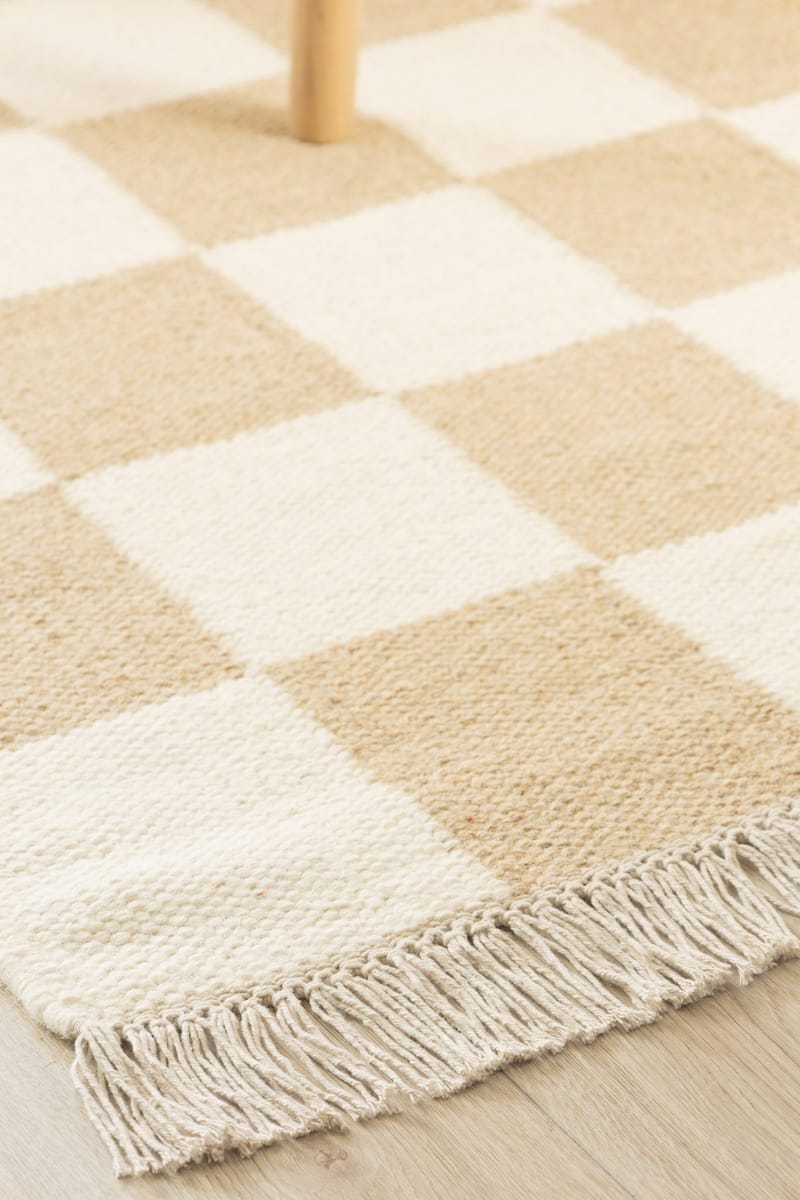 Handvävd Matta Nordic Check 200x300 cm - Linne - Textil & mattor - Matta - Modern matta - Ullmatta