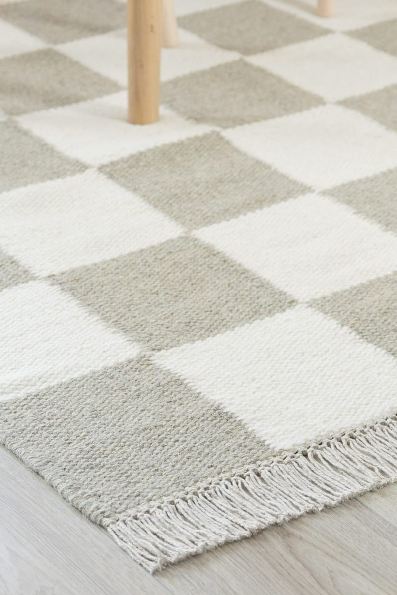 Handvävd Matta Nordic Check 75x200 cm - Grå - Textil & mattor - Matta - Modern matta - Ullmatta