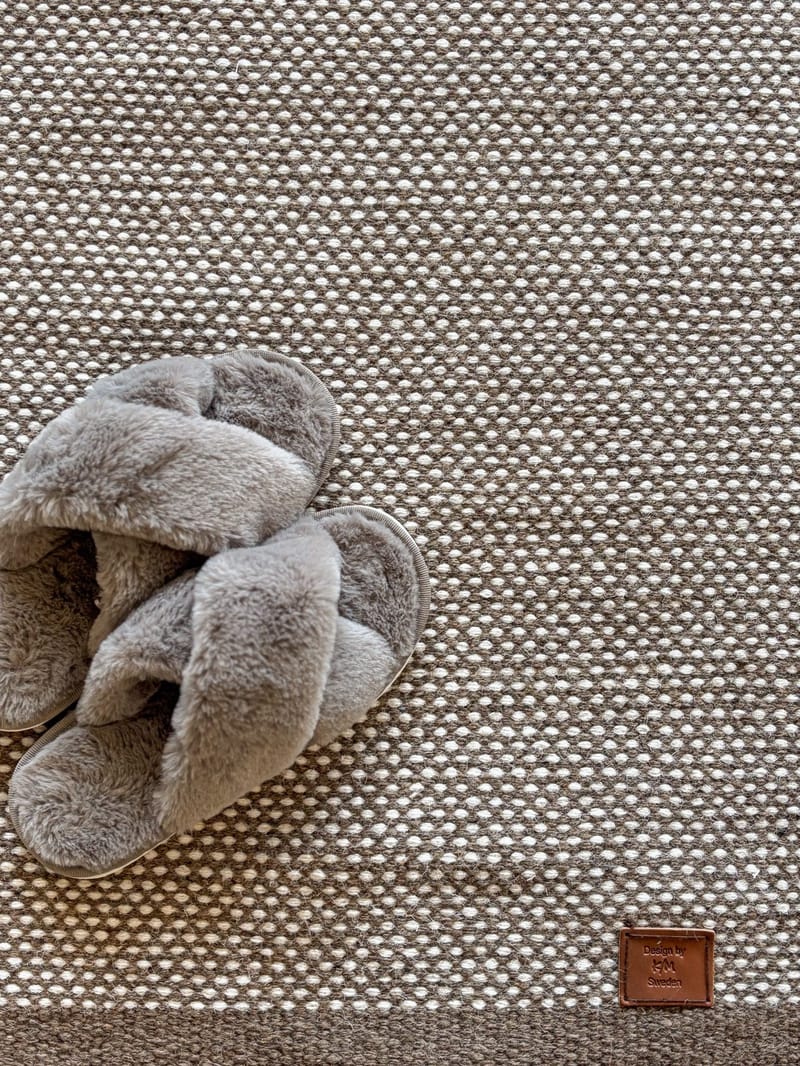 Handvävd Matta Sandhamn Kvadratisk 200x200 cm - Mörklinne - Textil & mattor - Matta - Modern matta - Ullmatta